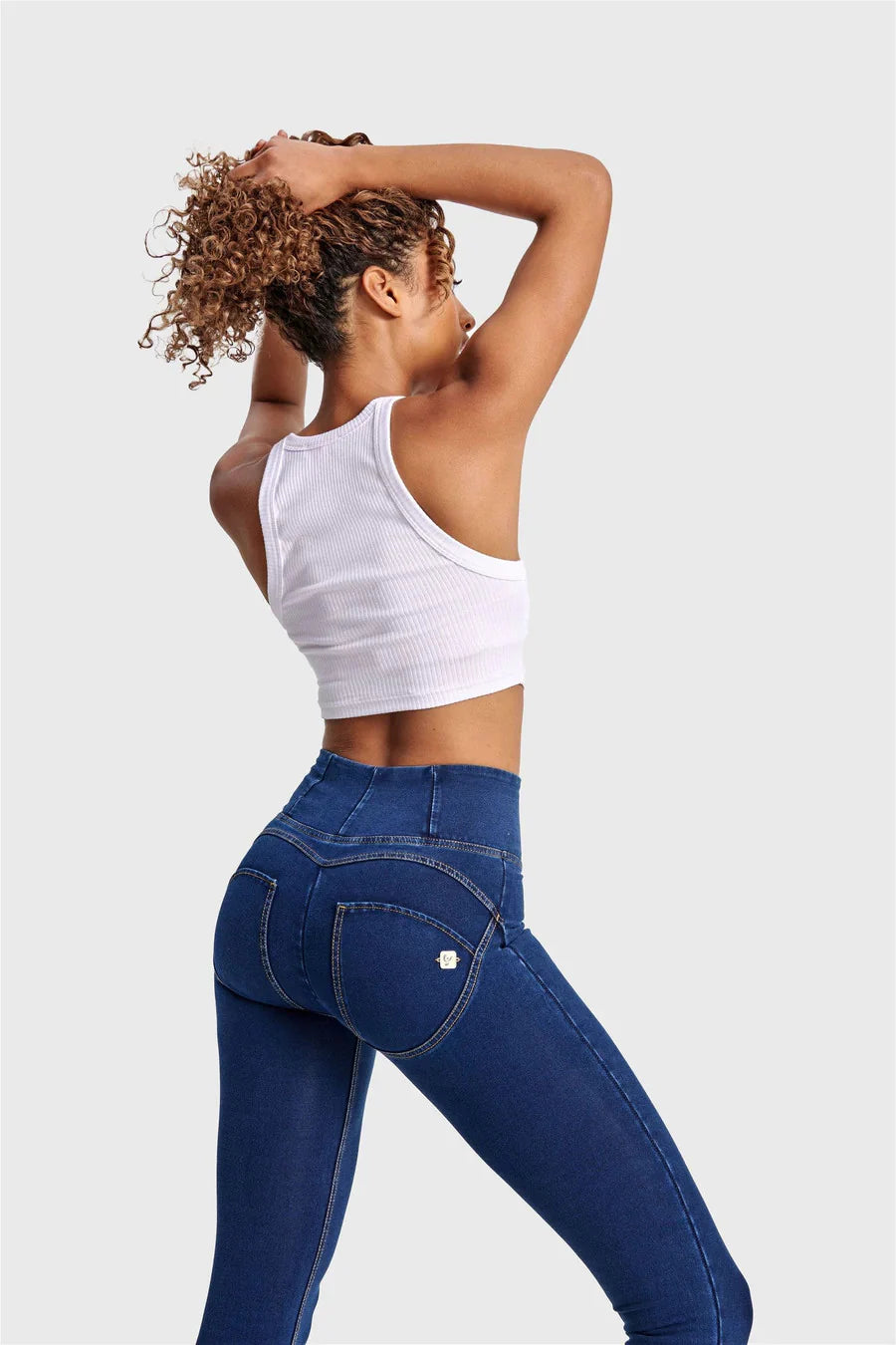 (WRUP2HC002ORG-J0Y) Denim look WR.UP® met Hoge Taille en Ritssluiting