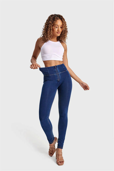 (WRUP2HC002ORG-J0Y) Denim-look WR.UP® met hoge taille en ritssluiting