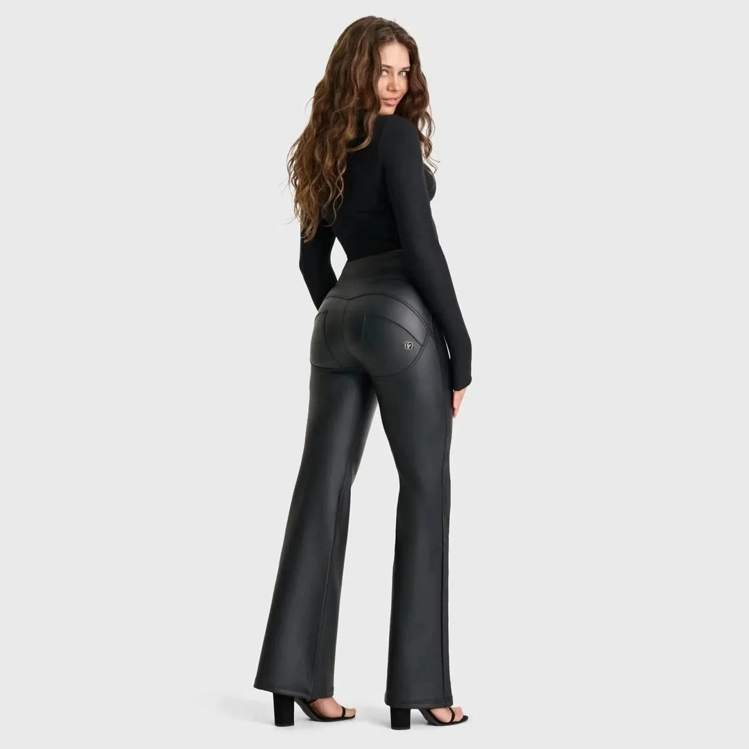 (WRUP29SHS431-N) Flared Leather Look met Zij Ritssluiting ♥