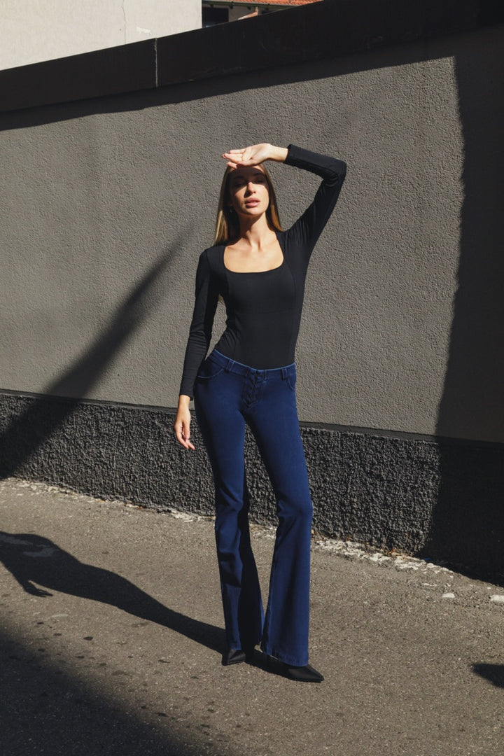 (WRUP11HF2573-J0B) Denim Stretch Organic cotton Flare Fit Blue Denim pant