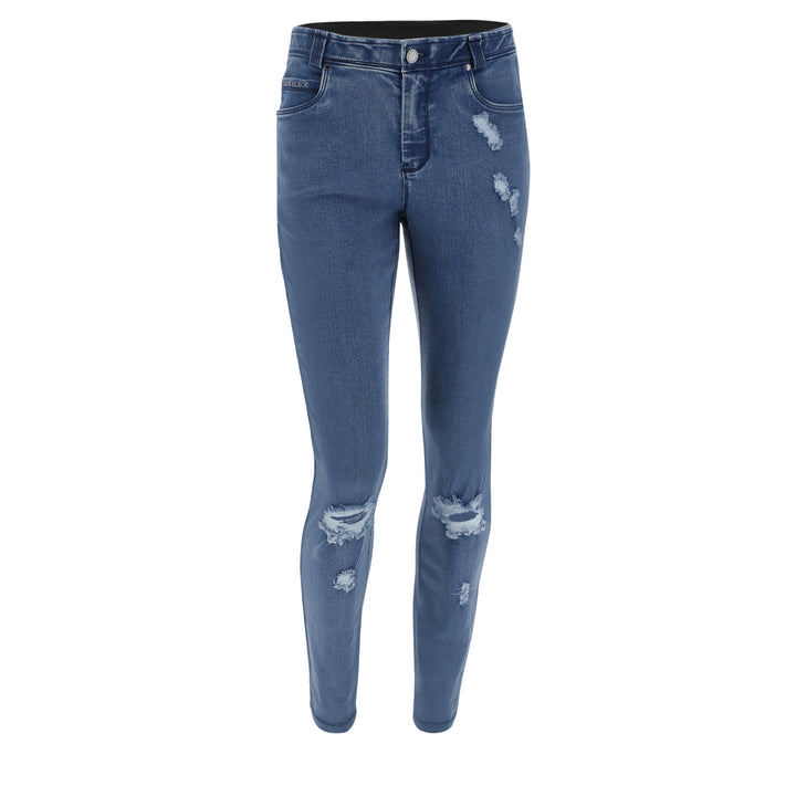 (BLACK1RS102-J4B) FREDDY BLACK JEANS IN STRETCH DENIM WITH RIPS