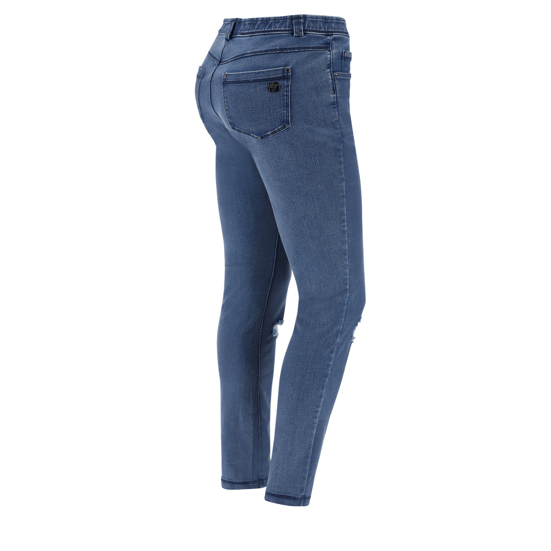 (BLACK1RS102-J4B) FREDDY BLACK JEANS IN STRETCH DENIM WITH RIPS