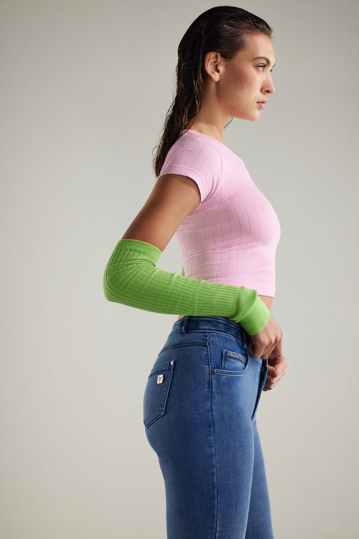 (BLACK1RS102-J4B) FREDDY BLACK JEANS IN STRETCH DENIM WITH RIPS