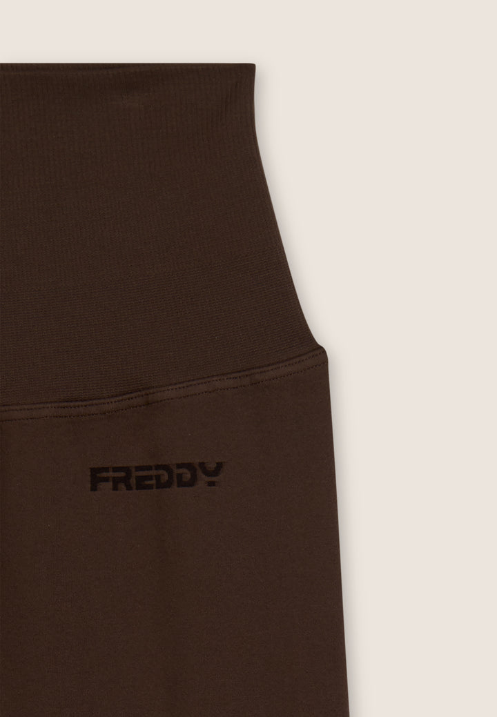 F25WSMP2-M12 Flared Legging met Super Hoge Taille in Ribstructuur
