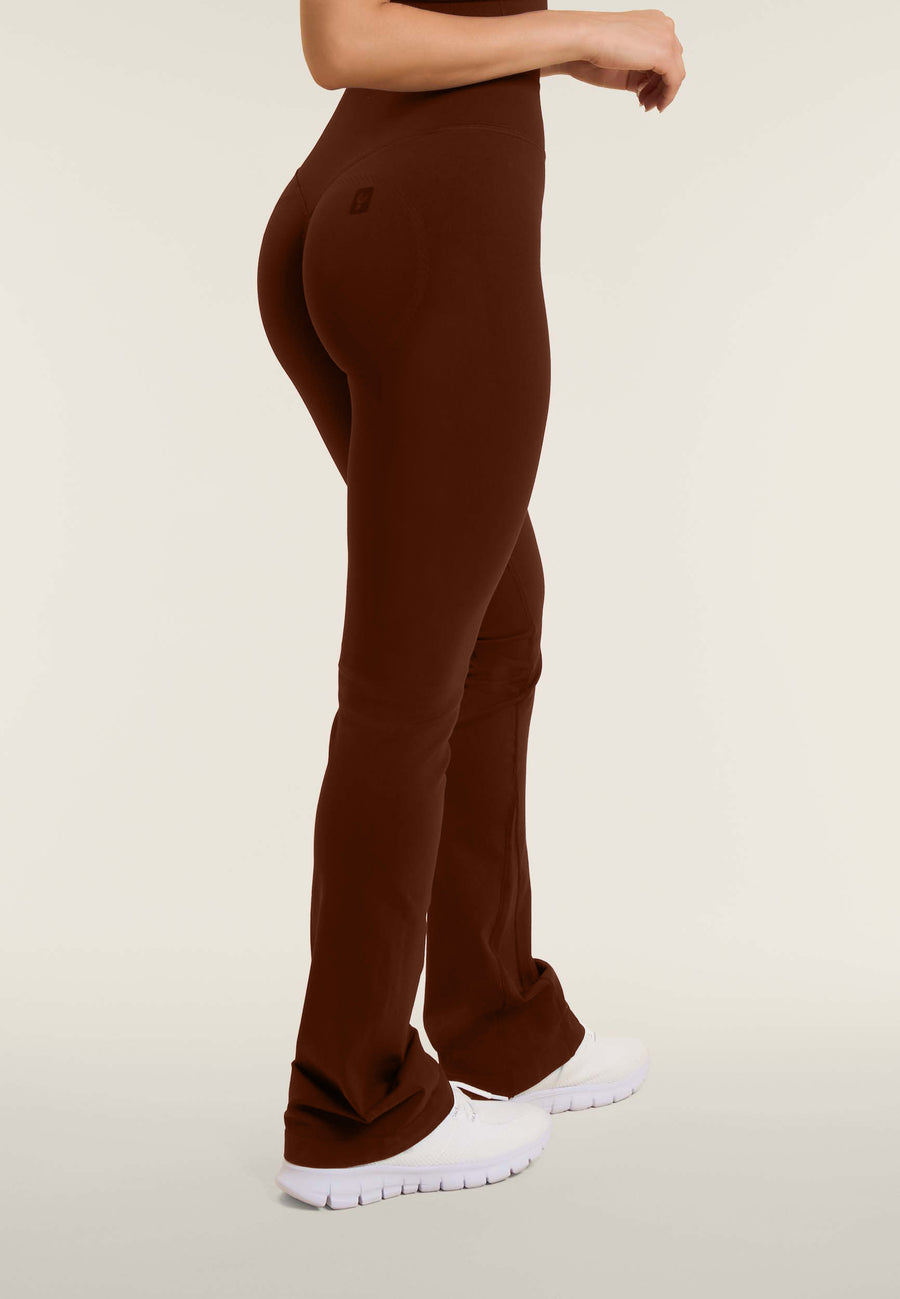Legging évasé avec taille très haute en structure côtelée autre vue