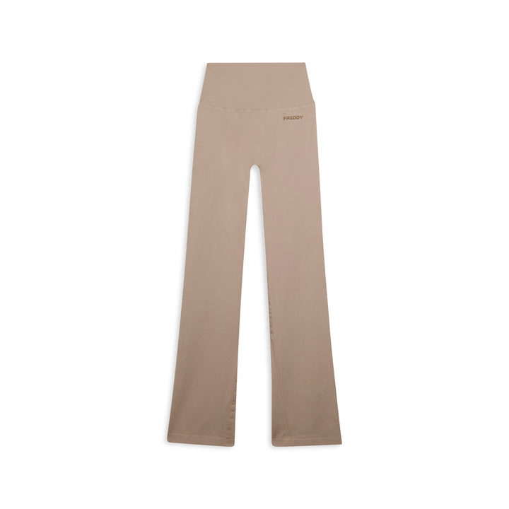 F25WSMP2-Z41 Flared Legging met Super Hoge Taille in Ribstructuur