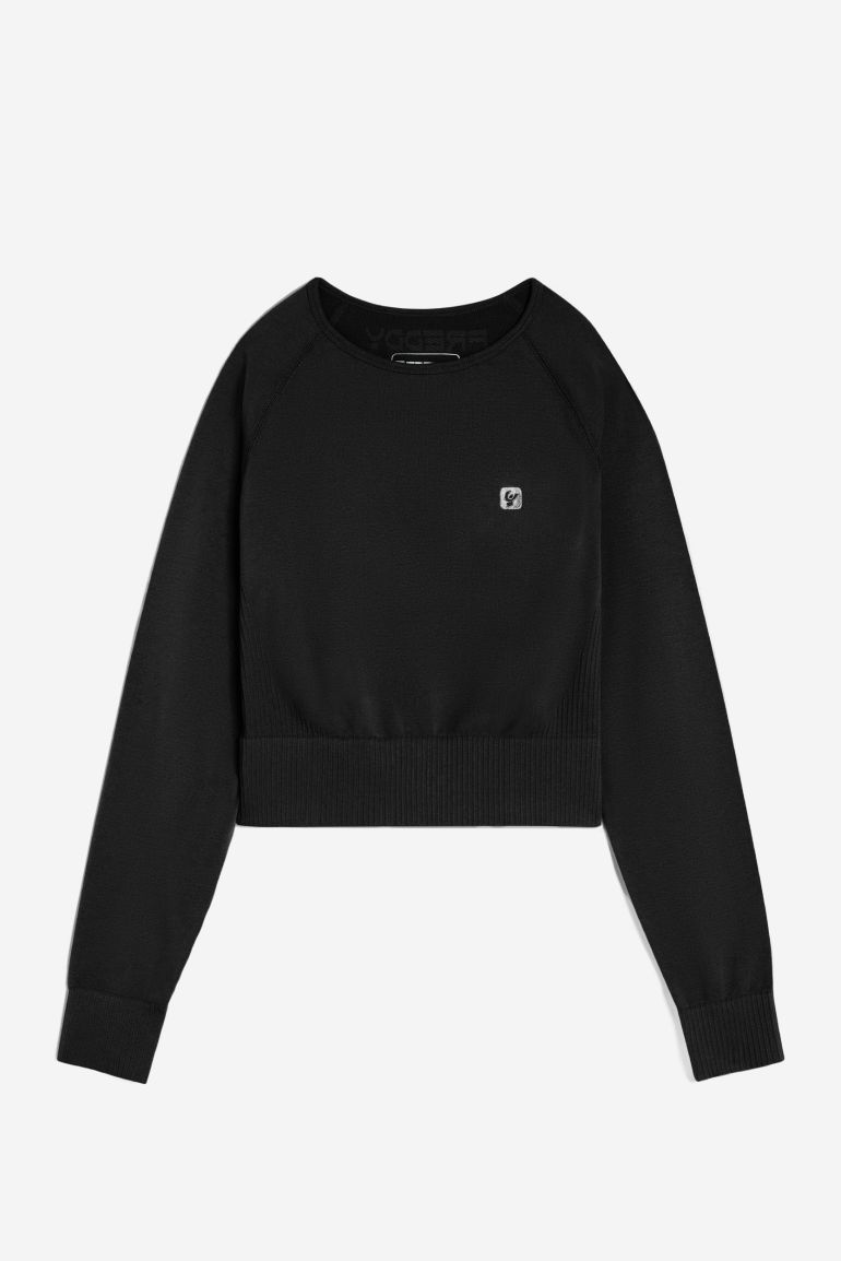 (F3WSFT3-N) Seamless Cropped Top with Long Sleeves enlarged
