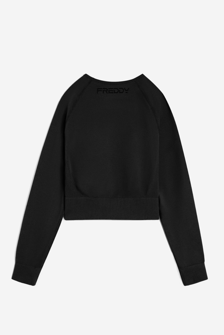 (F3WSFT3-N) Seamless Cropped Top with Long Sleeves enlarged