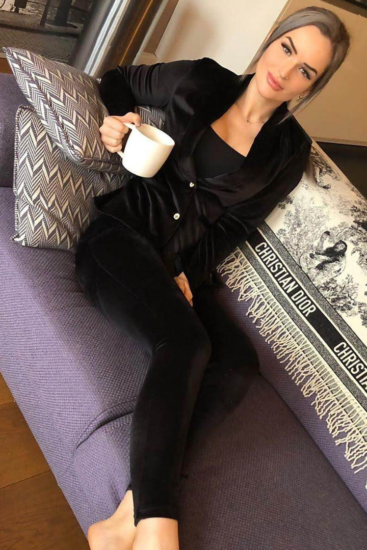 (S0WWTK3-N) Black WR.UP® Velvet Tracksuit met BLAZER & WR.UP® Velvet Pant