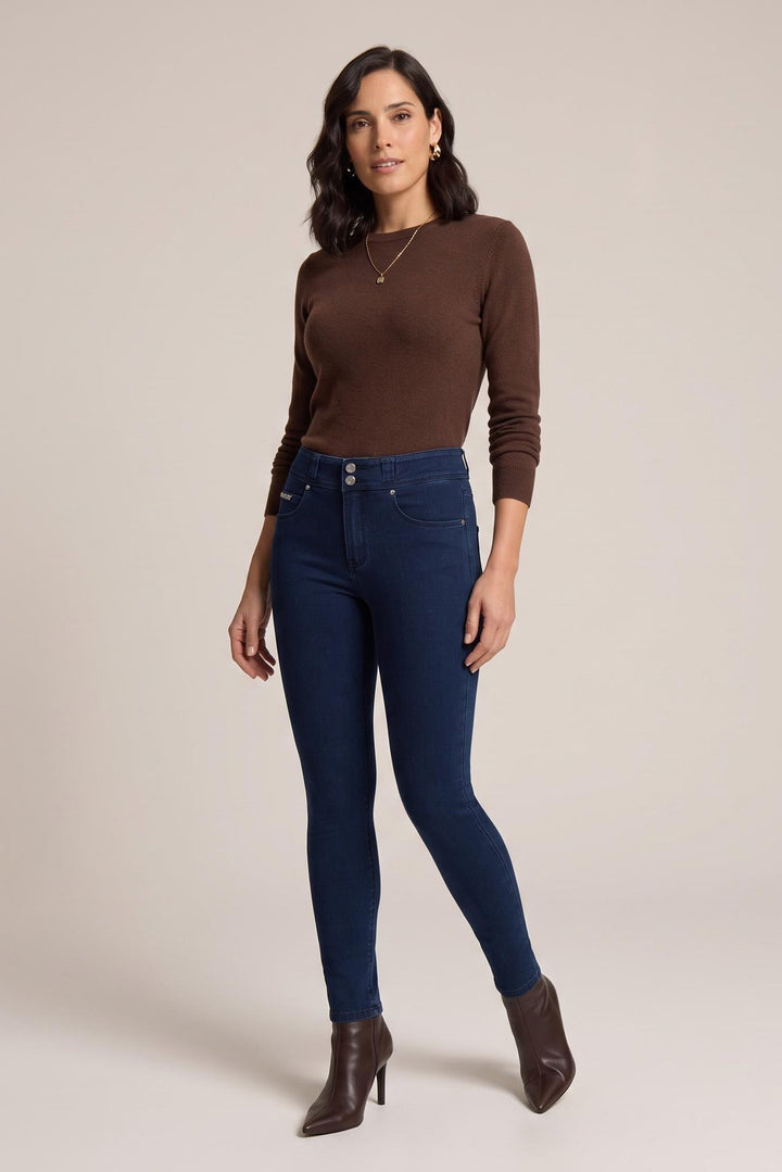 (NOW1MC002ORG-J0B) N.O.W.® Mid Waist Jeans met Knoopsluiting