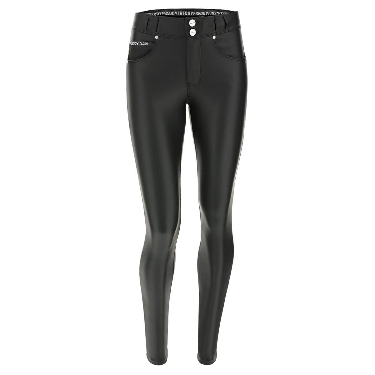 (NOW1MC006PREC-N) Jean skinny NOW® taille mi-haute en similicuir agrandi