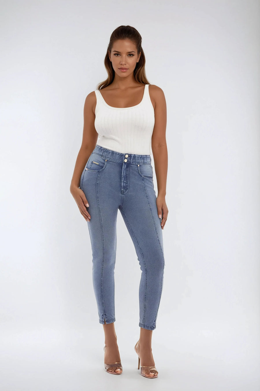 Ankle Length N.O.W.® Organic Denim Jeans with Leg Details