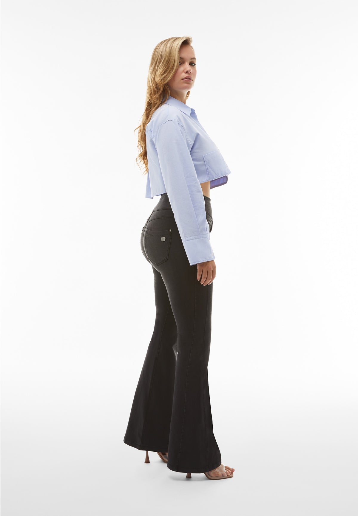 (NOWY11HF304ORG-J109B) NOW® Jeans évasés taille haute agrandi