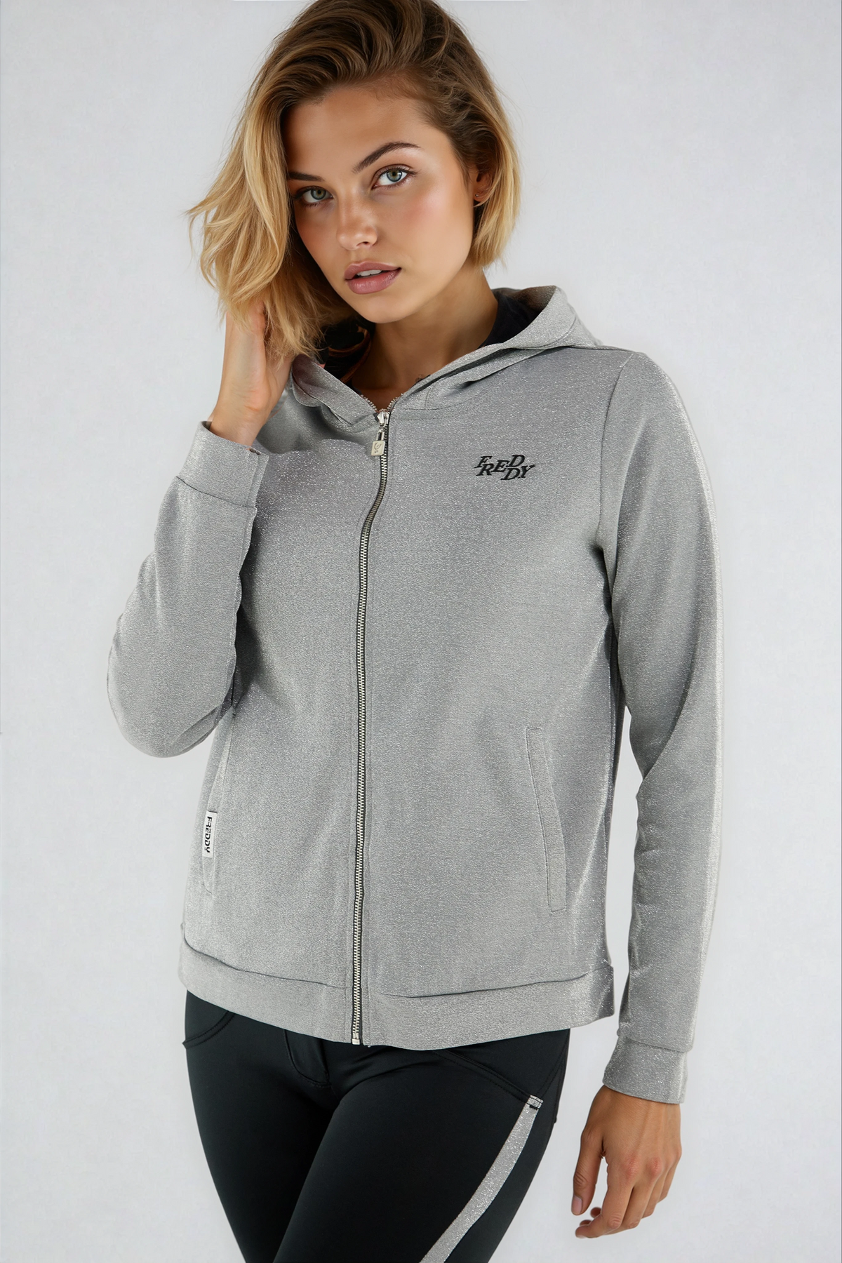 (S0WWTK2-S23N) ENSEMBLE DE SURVÊTEMENT WR.UP®-IN AVEC PANTALON SCULPTEUR LONGUEUR CHEVILLE ET SWEAT-SHIRT EN LUREX agrandi
