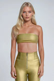 (S25WTWT7-V141) Shiny Strapless Bandeau Top in D.I.W.O
