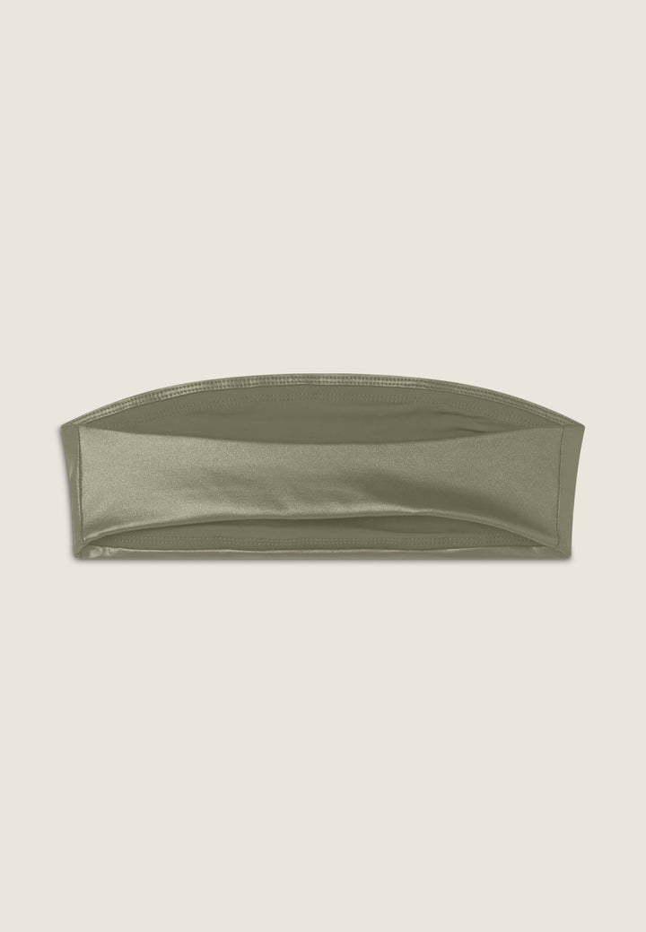 (S25WTWT7-V141) Shiny Strapless Bandeau Top in D.I.W.O