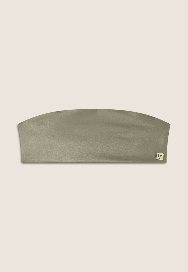(S25WTWT7-V141) Shiny Strapless Bandeau Top in D.I.W.O