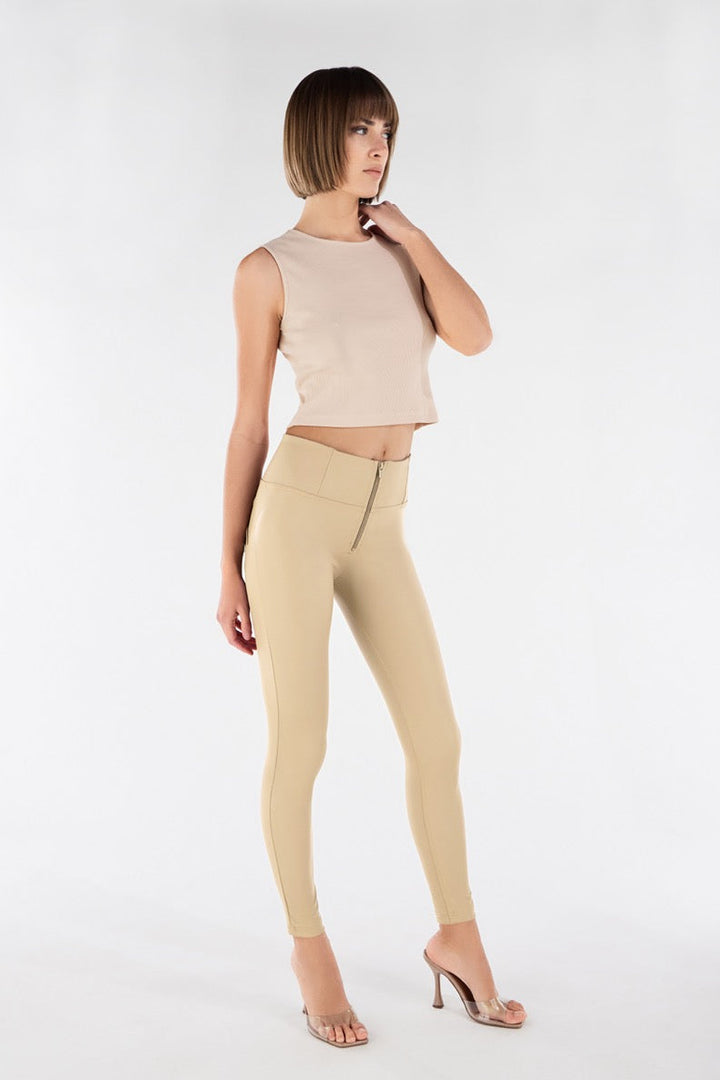 (WRUP2HC006PREC-Z80) Leather Look WR.UP® met Hoge Taille en Rits Sluiting