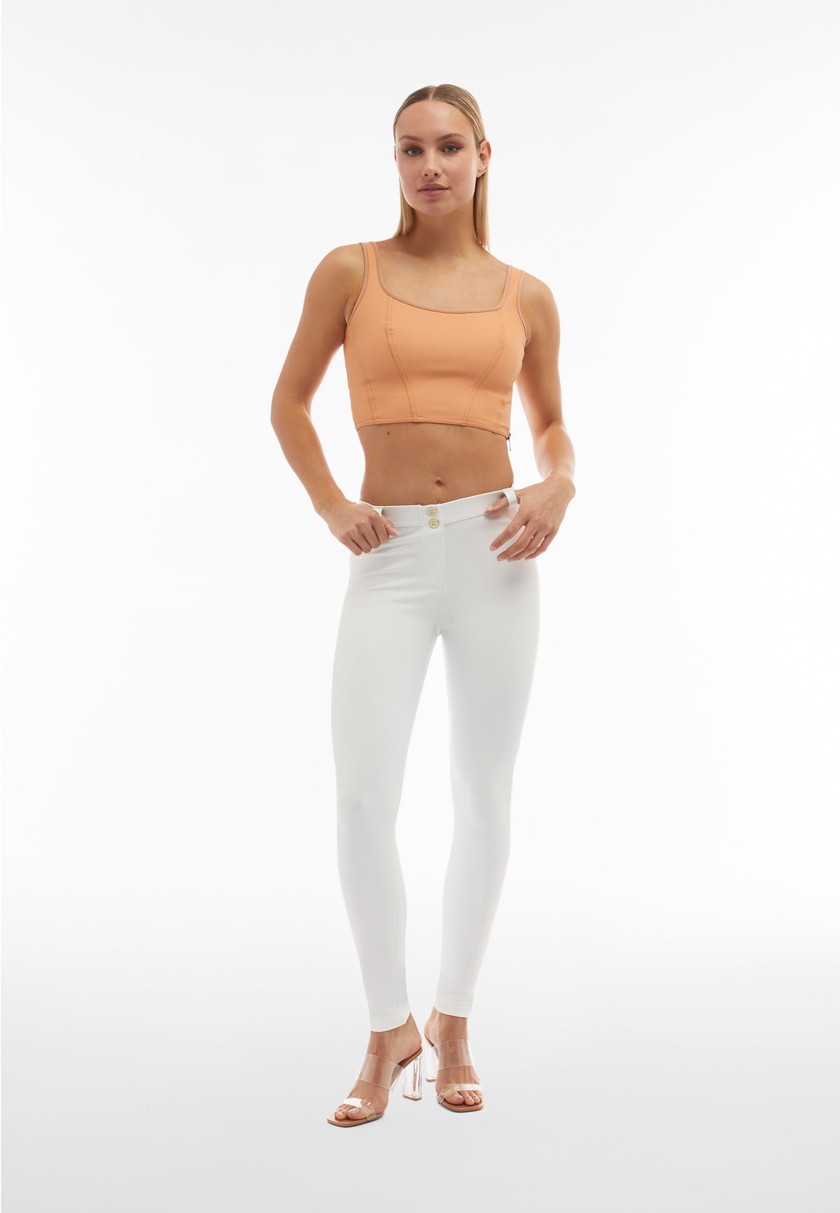 (S4WTWT5-M44) Bustier Crop Top in Faux Leather enlarged