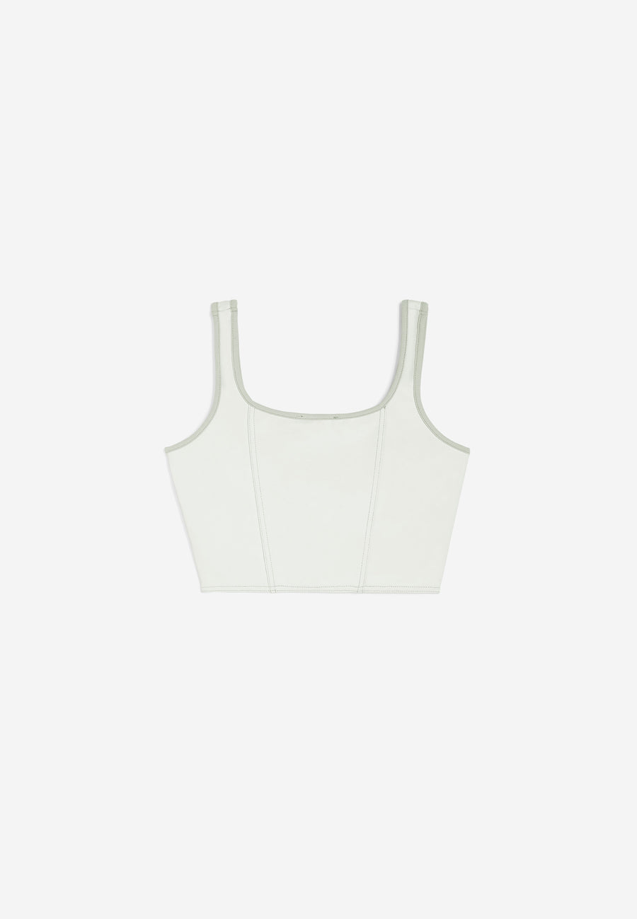 Bustier Crop Top in Faux Leather another view