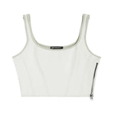 (S4WTWT5-I35) Bustier Crop Top in Faux Leather