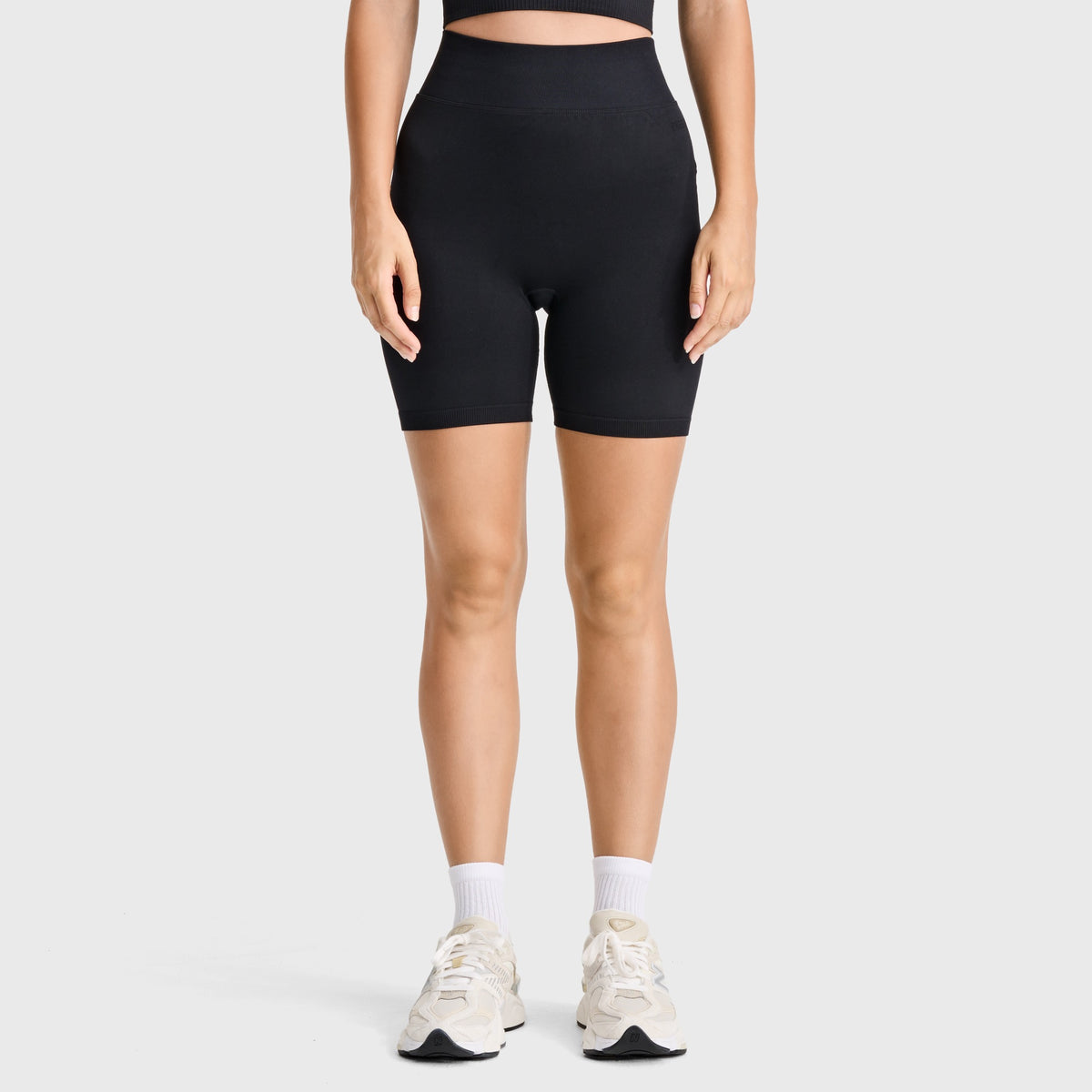 (SF46HF301-N) Short cycliste sans coutures à taille très haute agrandi