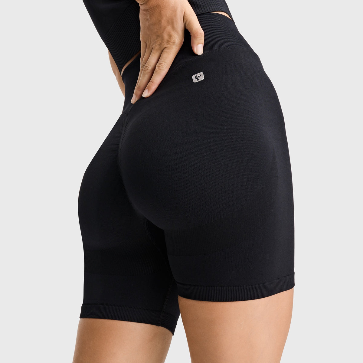 (SF46HF301-N) Short cycliste sans coutures à taille très haute agrandi