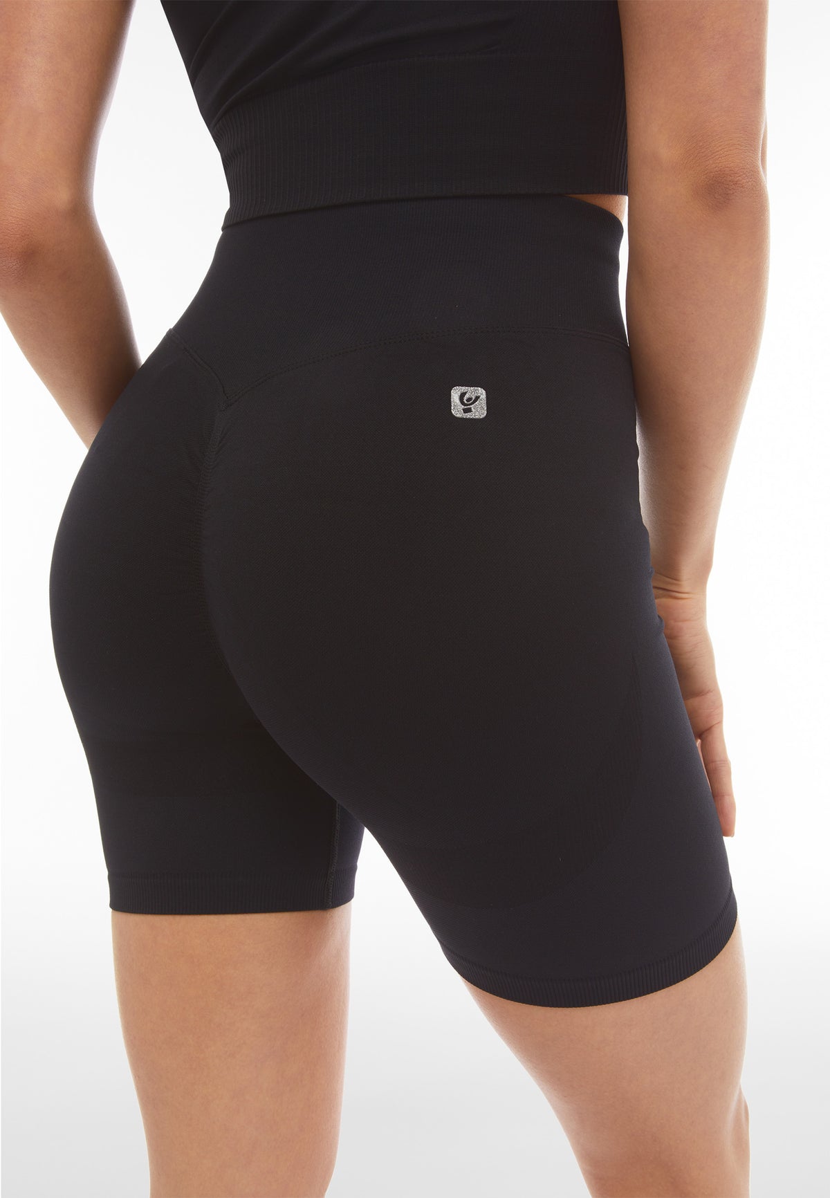 (SF46HF301-N) Short cycliste sans coutures à taille très haute agrandi