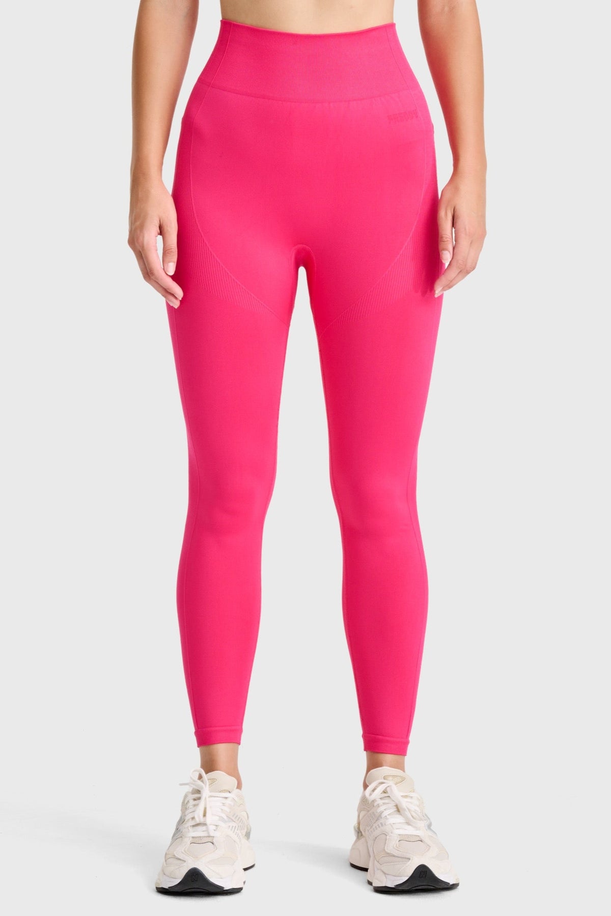 (SF5HF316-F103) Leggings sans coutures taille haute longueur cheville avec détails côtelés agrandi
