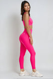 (SF5HF316-F103) High-Waistband Ankle-Length Seamless Leggings with Ribbed Details