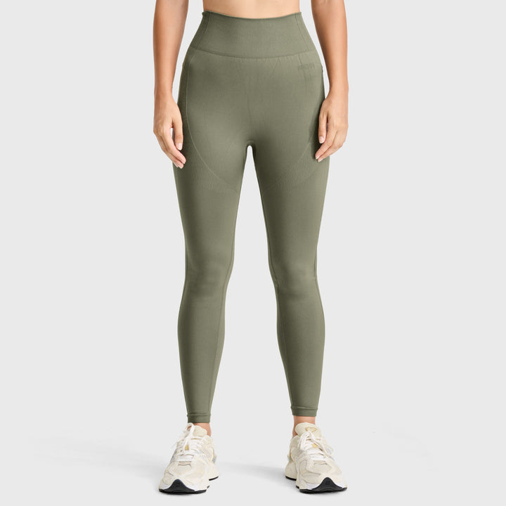 (SF5HF315-V52) Seamless High Waist Ankle-Length Leggings in Ribbed Fabric
