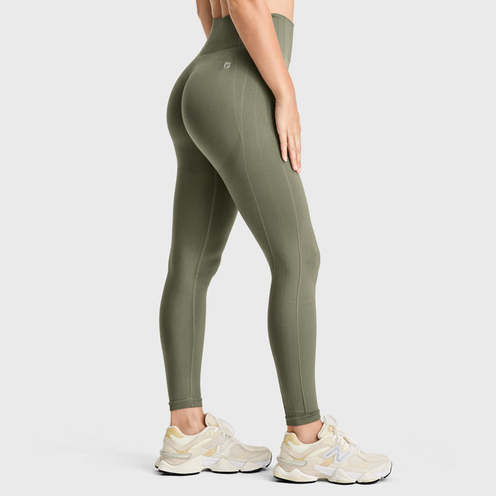 (SF5HF315-V52) Seamless High Waist Ankle-Length Leggings in Ribbed Fabric