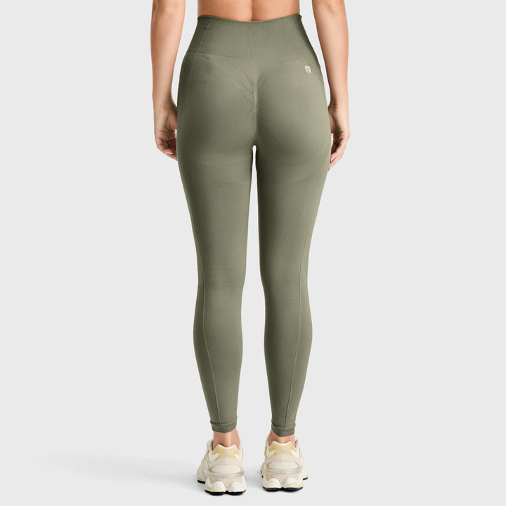 (SF5HF315-V52) Seamless High Waist Ankle-Length Leggings in Ribbed Fabric
