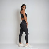 (SF5HF316-N) High-Waistband Ankle-Length Seamless Leggings with Ribbed Details