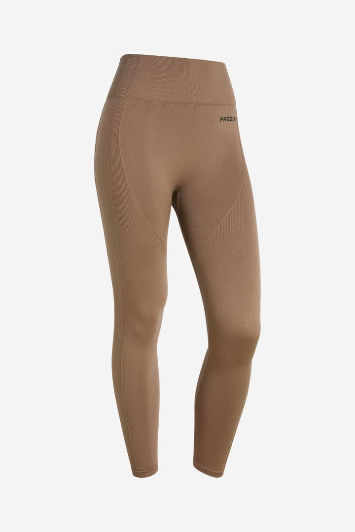 (SF5HF316-M105) High-Waistband Ankle-Length Seamless Leggings with Ribbed Details