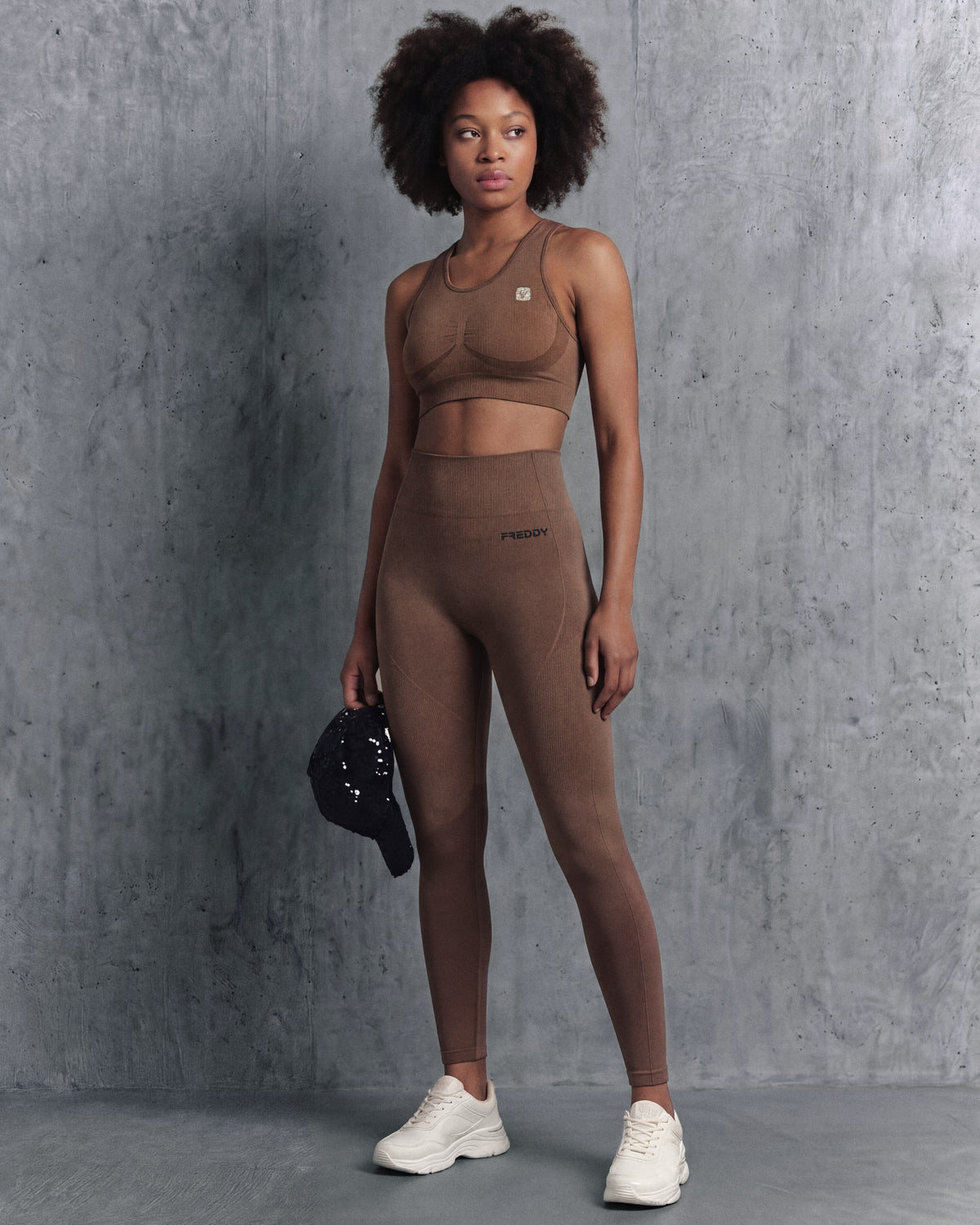 (SF5HF316-M105) High-Waistband Ankle-Length Seamless Leggings with Ribbed Details enlarged