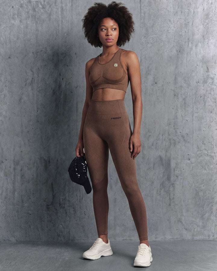 (F3WSFB10-M105) Seamless Bra with Crossed Shoulder Straps