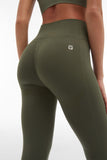 (SF5HF316-V52) High-Waistband Ankle-Length Seamless Leggings with Ribbed Details