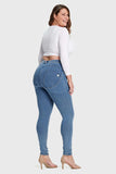 (WRN2RC003-J4Y) SHAPING CURVY-FIT WR.UP® PANTS IN LIGHT BLUE DENIM
