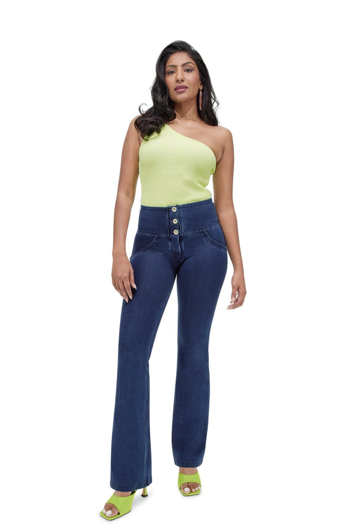 (WRUP11BHC002ORG-J0B) Blauwe WR.UP® Flared Jeans met een Hoge Taille en Knoopsluiting
