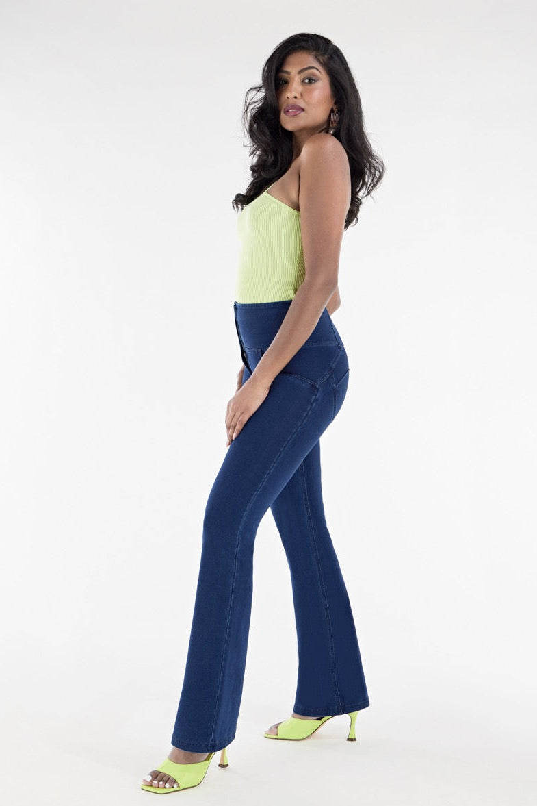 (WRUP11BHC002ORG-J0B) Blauwe WR.UP® Flared Jeans met een Hoge Taille en Knoopsluiting