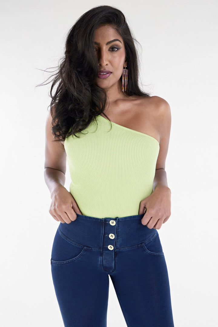(WRUP11BHC002ORG-J0B) Blauwe WR.UP® Flared Jeans met een Hoge Taille en Knoopsluiting