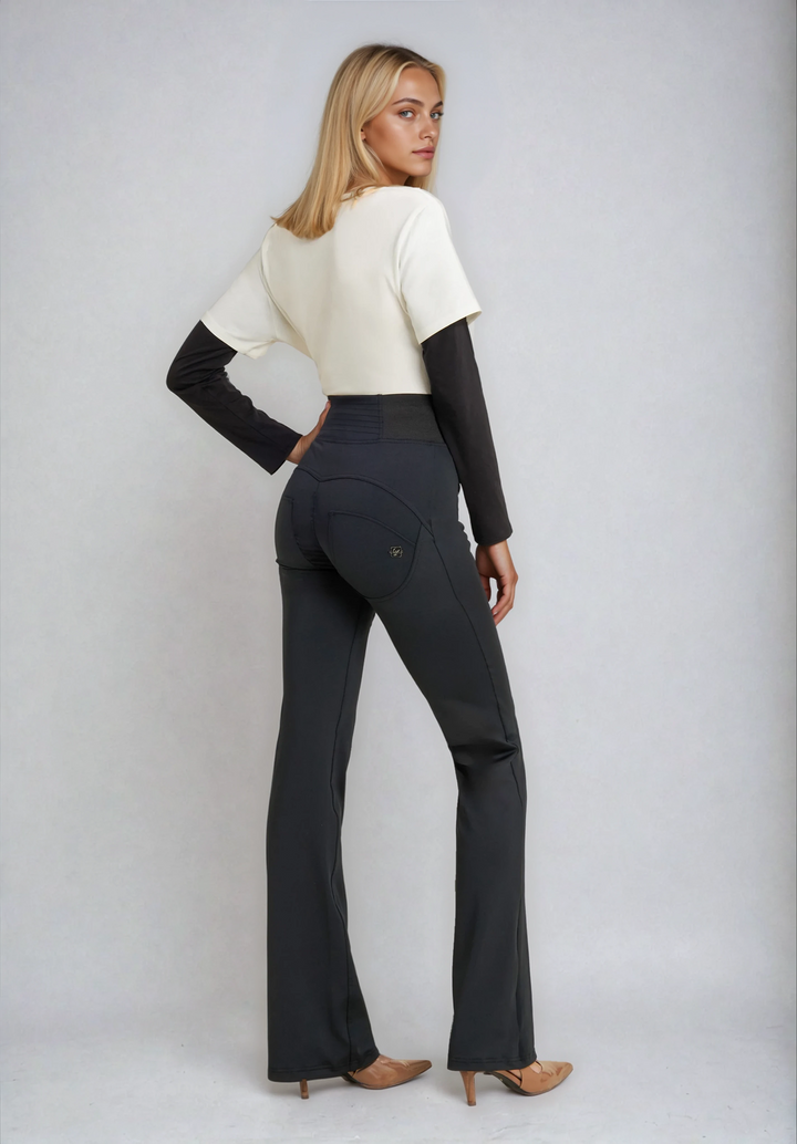 (WRUP11HF2526-N) D.I.W.O. stretch Flare Fit Black pant