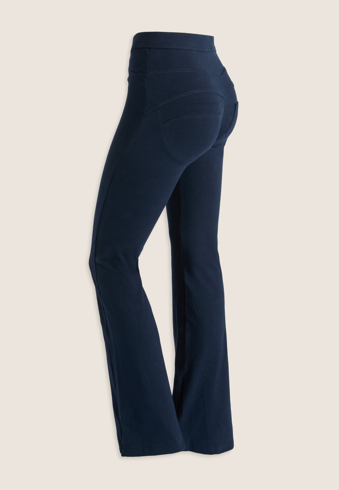 (WRUP11RMF2521-B109) Organic Cotton Heavy Jersey stretch Flare Fit Blue pant