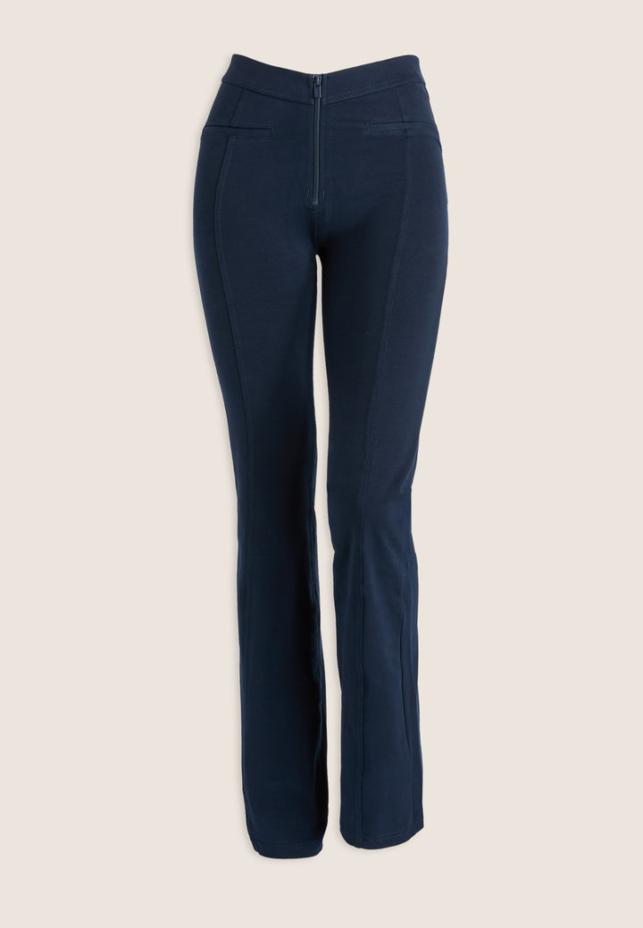 (WRUP11RMF2521-B109) Organic Cotton Heavy Jersey stretch Flare Fit Blue pant