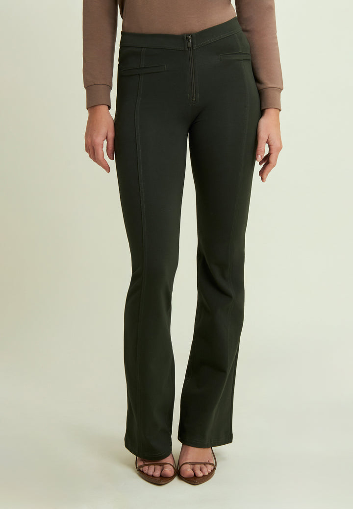 (WRUP11RMF2521-V143) Organic Cotton Heavy Jersey stretch Flare Fit Green pant