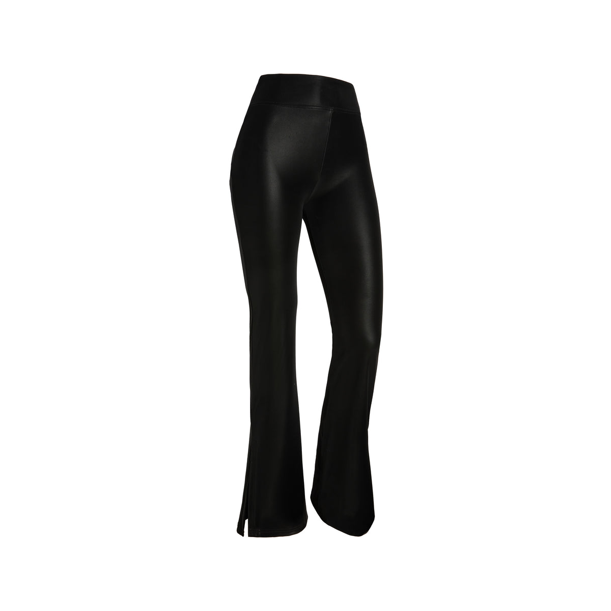 (WRUP11SHS435-N)  Flare Satin Look Leather Hoge Taille WR.UP® met Wijde Pijp en Split aan de Enkel enlarged