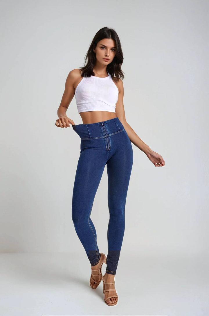 (WRUP2HC002ORG-J0Y) Denim look WR.UP® met Hoge Taille en Ritssluiting