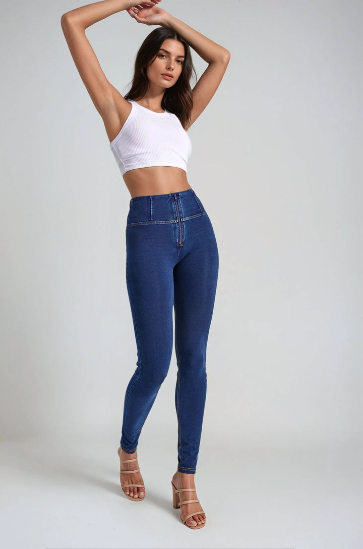 (WRUP2HC002ORG-J0Y) Denim look WR.UP® met Hoge Taille en Ritssluiting