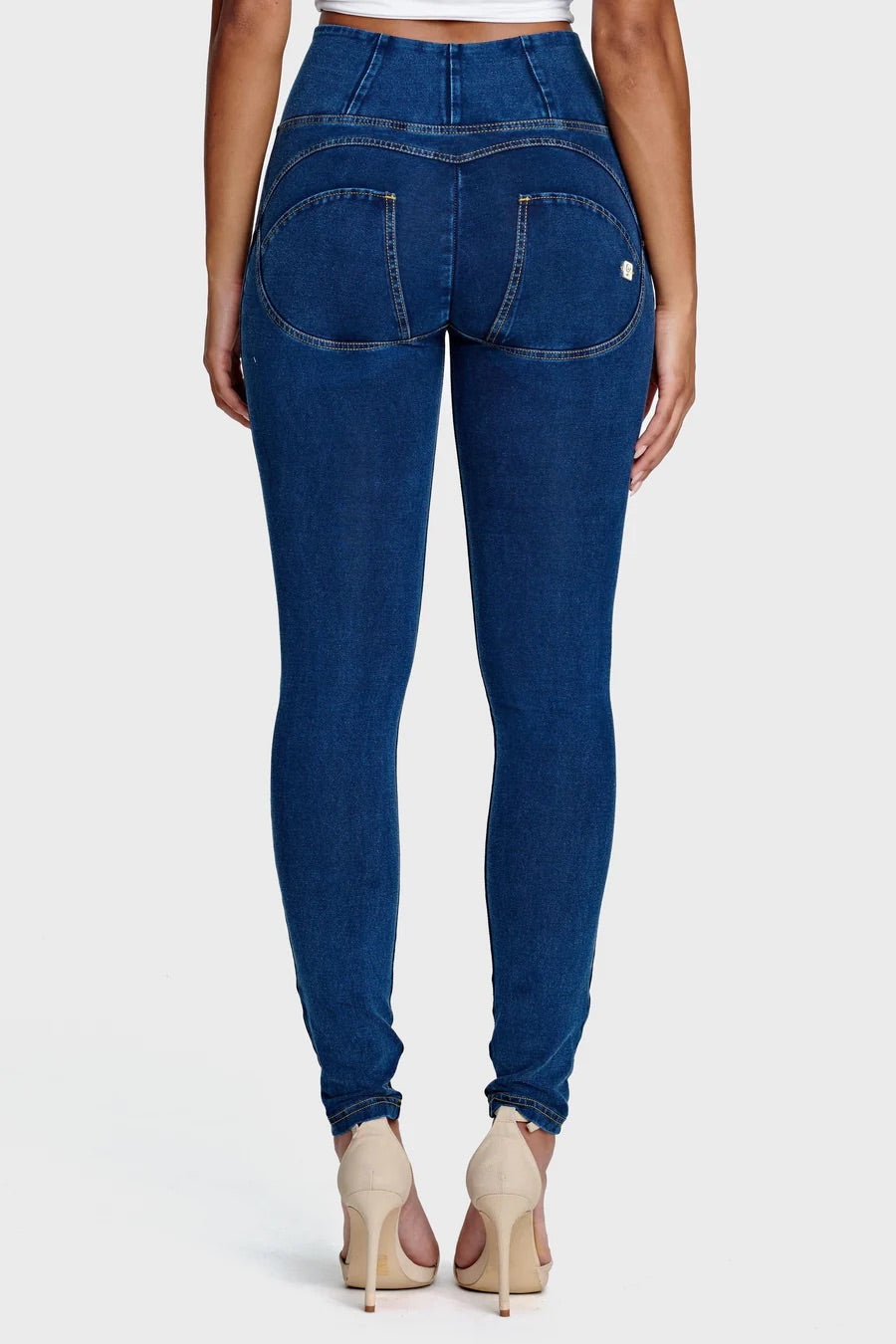 (WRUP2HC002ORG-J0Y) Denim look WR.UP® met Hoge Taille en Ritssluiting